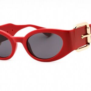 LIKE NEW MOSCHINO MOS154/S C9A IR Sunglasses Red Frame Gray Lenses 53mm